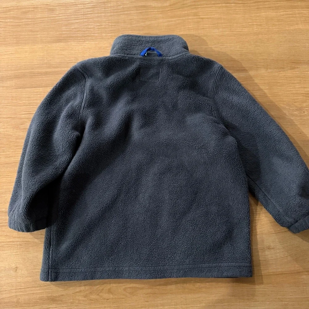 The Childrens Place Boys Fleece Jacket Gray Blue Full Zip Mock Neck 2T